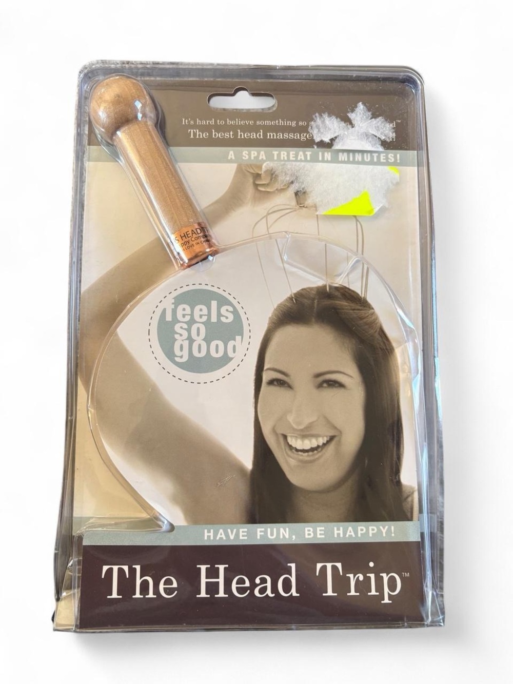 Vintage The Head Trip Scalp Massager Copper Tines Wooden Handle NIP NIB